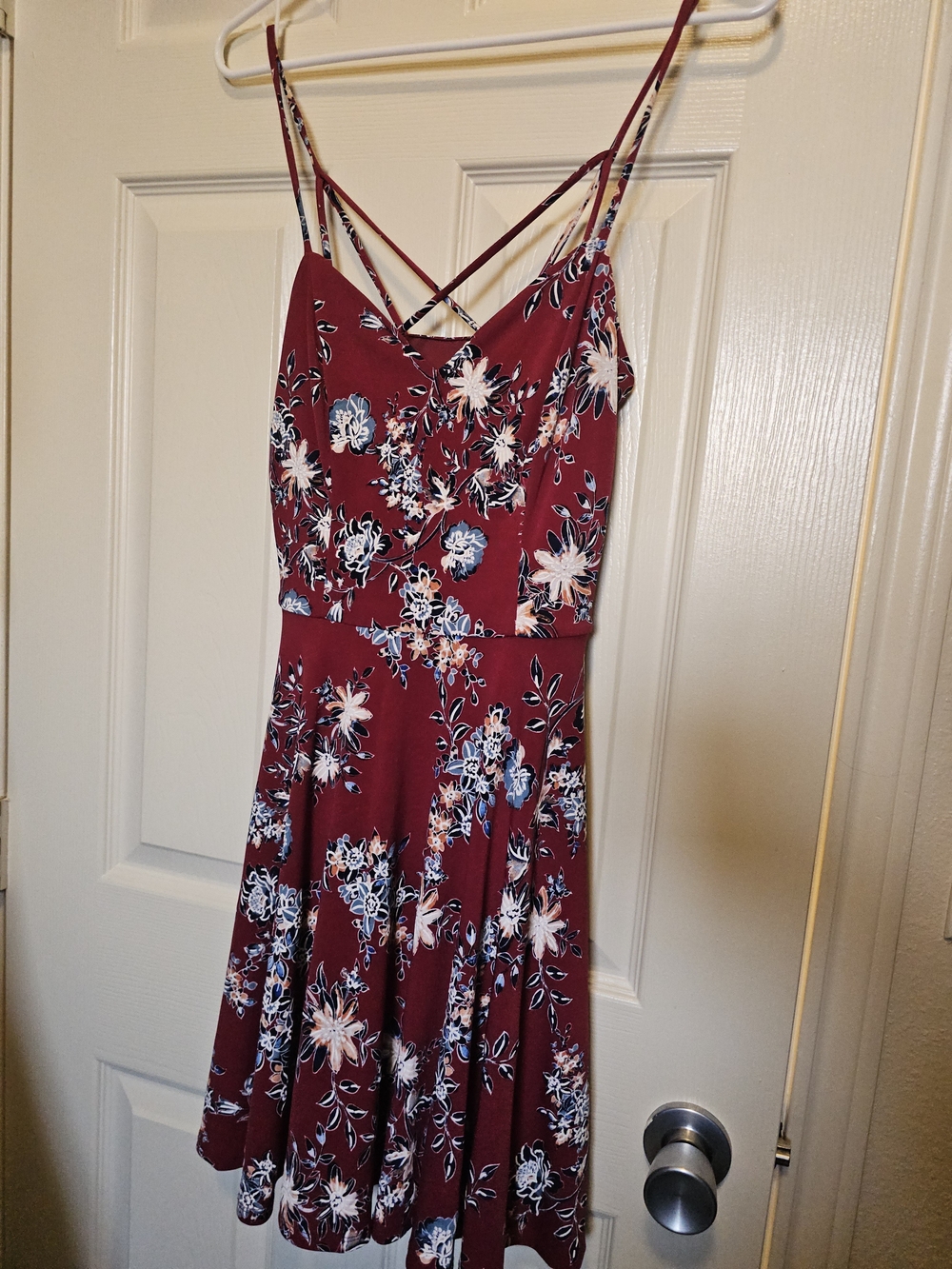 Boutique Strap Dress in Burgundy
